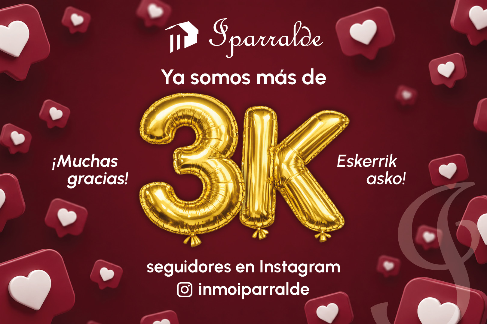 Iparralde Inmobiliarias supera los 3.000 seguidores en Instagram